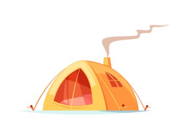 Mountaineering composition with cartoon style climbers gear equipment on blank background vector illustration