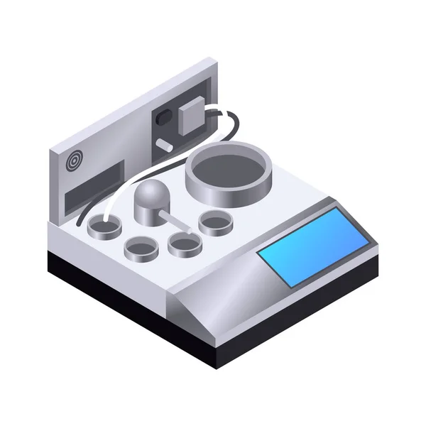 Microbiology Isometric Composition Laboratory Equipment Scientific Experiments Magnified Bacteria Virus — Stock vektor