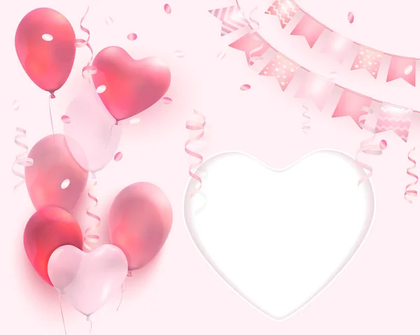 Fond Fête Célébration Avec Des Symboles Ballons Coeur Illustration Vectorielle — Image vectorielle