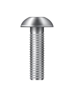 Metal screws bolts nails plates realistic composition with isolated top view image of iron hardware vector illustration