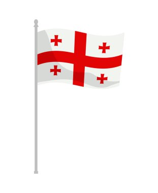 Georgia tourism composition with flat isolated national country symbol stereotype image on blank background vector illustration
