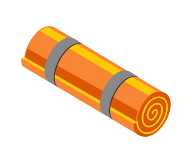 Boş arkaplan vektörü illüstrasyonunda macera gereksinimlerine izole bir görünüm ile izometrik simgeler yürüyüş