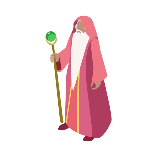 Isometric Medieval Fairytale Legend Composition Isolated Fictional Character Blank Background — Archivo Imágenes Vectoriales