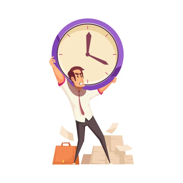 Planning Schedule Time Management Composition Cartoon Characters Hurry Scene Vector — 图库矢量图片