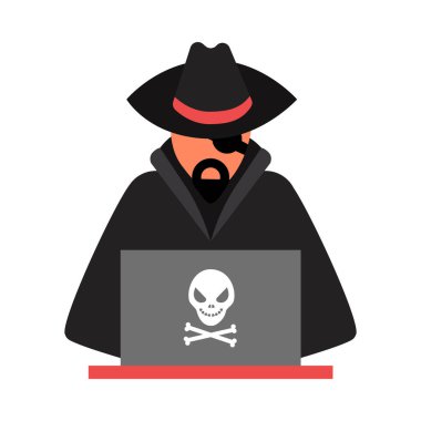 Yasa dışı siber aktivite kavramsal simgelerine sahip hacker kompozisyonu kötü amaçlı yazılım verilerini kırıyor vektör illüstrasyonunu çalıyor