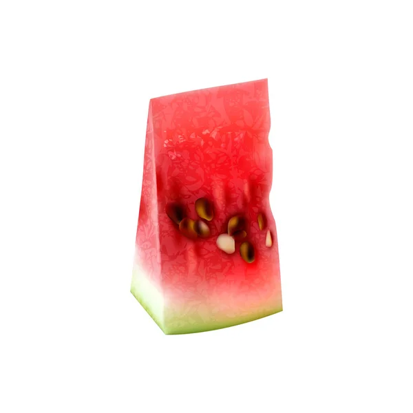 Realistische Watermeloen Samenstelling Met Geïsoleerde Vrucht Bes Afbeelding Blanco Achtergrond — Stockvector