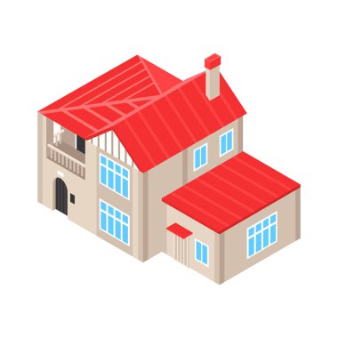Isometric satış vergisi emlak ajansı bileşimi. Arka plandaki boş vektör illüstrasyonunda izole bir görüntü var.