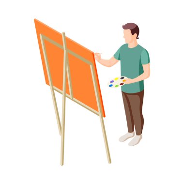 Alternatif eðitim izometrik kompozisyonu, insan karakter vektörü illüstrasyonuyla okul deðerlendirme durumunun izole edilmiþ görünümü