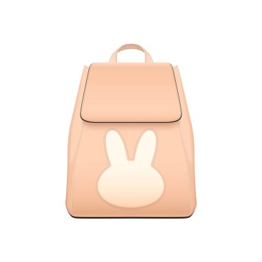 Kolej öğrencisi illüstrasyonu için şık kitap çantasının izole edilmiş resmine sahip gerçekçi okul sırt çantası zarif kompozisyonu