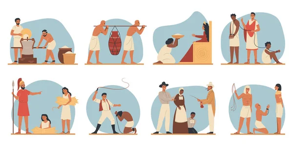 Slavery History Set Nobility Symbols Flat Isolated Vector Illustration — Διανυσματικό Αρχείο