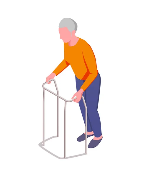 Nursing Home Isometric Composition Staff Monitoring Patients Elderly People Activities — Διανυσματικό Αρχείο