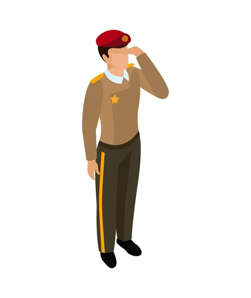 Professions isometric people composition with isolated faceless human character in appropriate uniform vector illustration