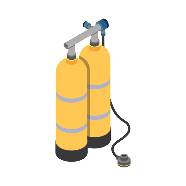 Καταδύσεις Αναπνευστήρα Ισομετρική Σύνθεση Απομονωμένη Εικόνα Υποβρύχιων Πλωτών Αξεσουάρ Διανυσματική — Διανυσματικό Αρχείο