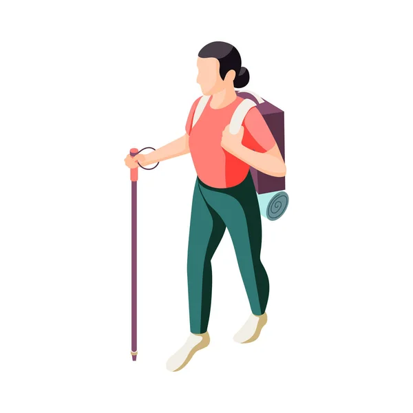 Downshifting Escape People Isometric Icons Composition Human Character Getting Away — Stockový vektor