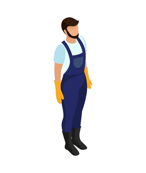 Professions Isometric People Composition Isolated Faceless Human Character Appropriate Uniform — Stock vektor