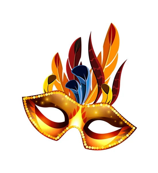 Carnival Masquerade Festival Celebration Attributes Accessories Realistic Colorful Composition Isolated — 图库矢量图片
