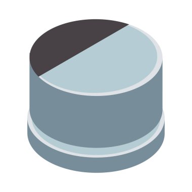 Boş arkaplan çizimi üzerinde izole devre kartı ögesi ile yarı iletken izometrik bileşimi