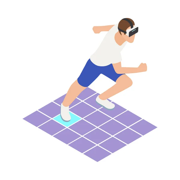 Sports Isometric Icons Composition Human Character Wearing Helmet Engaging Sports — ストックベクタ