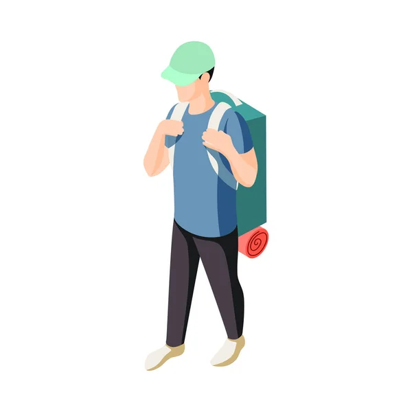 Downshifting Escape People Isometric Icons Composition Human Character Getting Away — Wektor stockowy