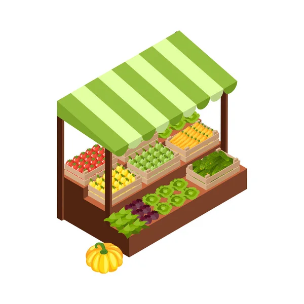 Farmer Local Grown Market Composition Fresh Food Products Sale Blank — 스톡 벡터