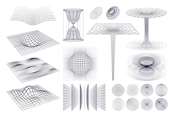 Icône Formes Définit Composition Tridimensionnelle Sous Forme Diagramme Sablier Autres — Image vectorielle