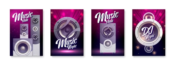 Isometrischer Sound Audio Musik Vertikales Plakatset Mit Musik Club Und — Stockvektor