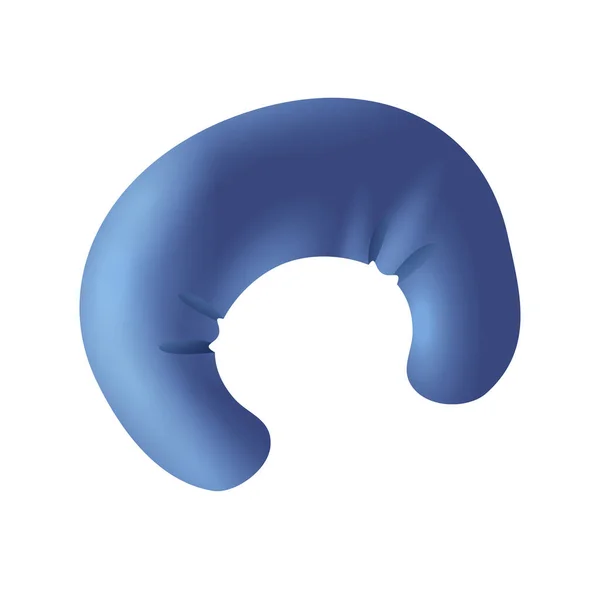 Almohada Inflable Cuello Azul Para Una Cómoda Ilustración Vectorial Realista — Archivo Imágenes Vectoriales