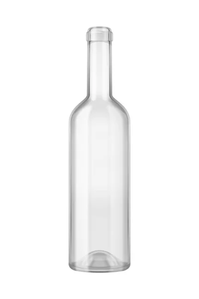 Realistic Empty Glass Wine Bottle Vector Illustration — Stock Vector