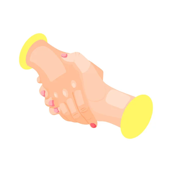 Kvinnliga Händer Gest Handslag Isometrisk Ikon Vektor Illustration — Stock vektor