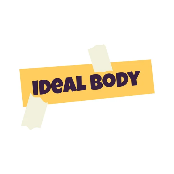 Ideal Body Sticker Dreams Vision Board Flat Icon Vector Illustration — 스톡 벡터