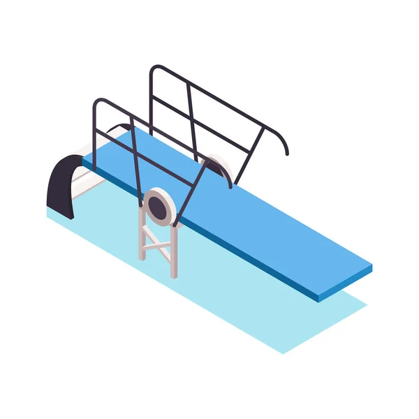 Isometrisches Schwimmbad Sprungbrett Symbol Vektor Illustration — Stockvektor