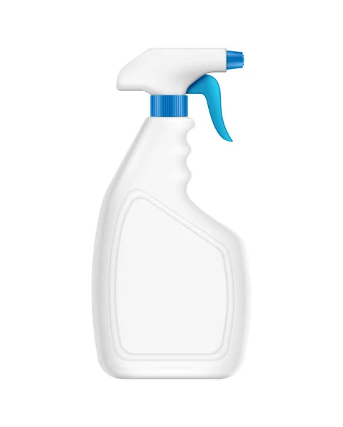 Λευκή Πλαστική Φιάλη Ψεκασμού Για Απορρυπαντικό Μέσο Καθαρισμού Ρεαλιστική Διανυσματική — Διανυσματικό Αρχείο