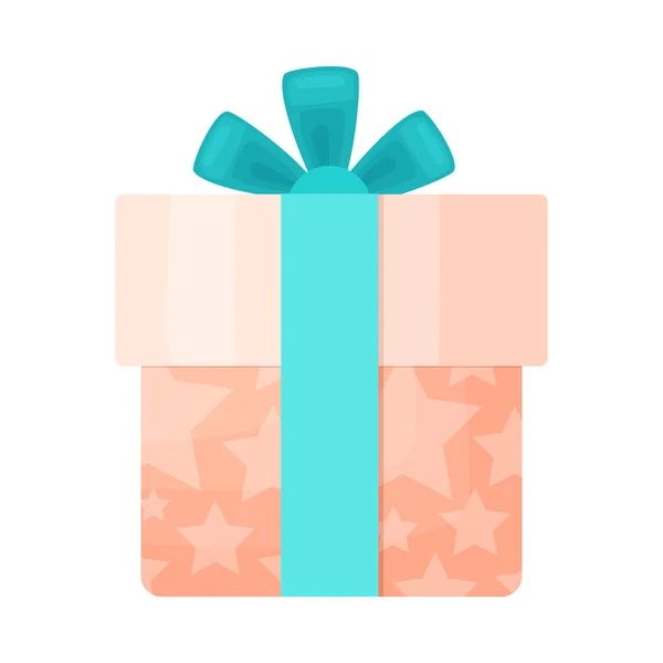 生日或其他节日矢量彩带设计的扁平礼品盒 — 图库矢量图片