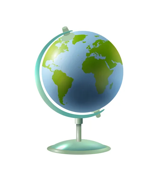 Realistic Globe White Background Vector Illustration — Stock Vector