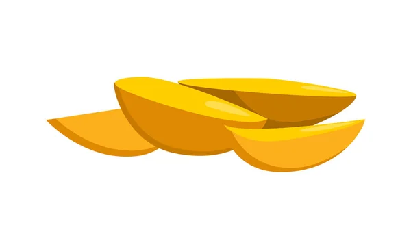 Rohe Kartoffelkeile Flaches Symbol Auf Weißem Hintergrund Vektor Illustration — Stockvektor