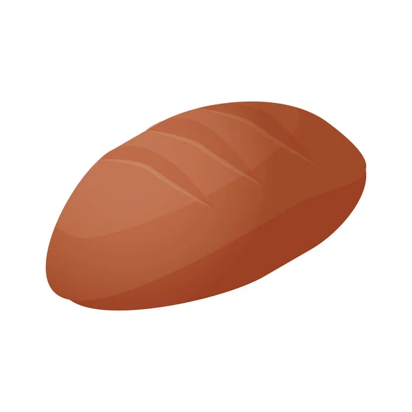 Isometric Kahverengi Çavdar Ekmeği Somun Ikonu Vektör Illüstrasyonu — Stok Vektör