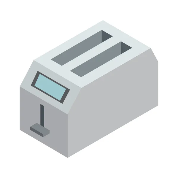 Weißes Toaster Isometrisches Symbol Vektor Illustration — Stockvektor