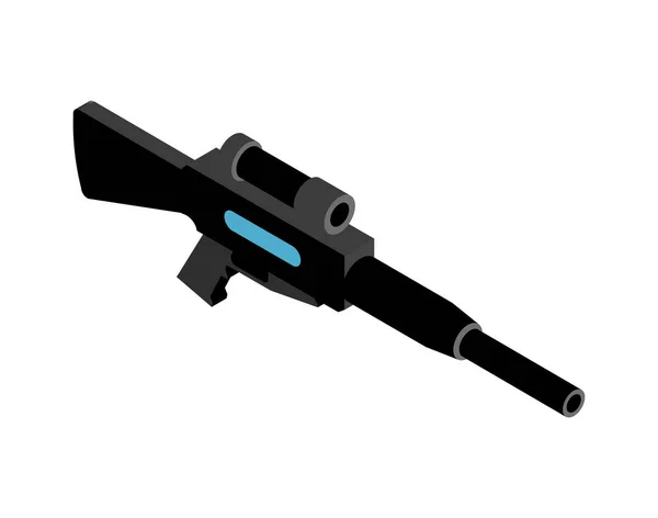 Lasertag Game Gun Pictogram Witte Achtergrond Isometrische Vector Illustratie — Stockvector