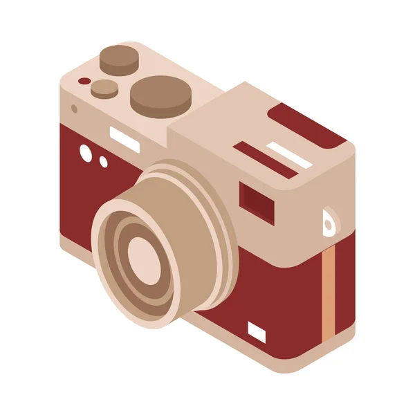 Retro Style Camera Isometric Icon Vector Illustration — Stock Vector