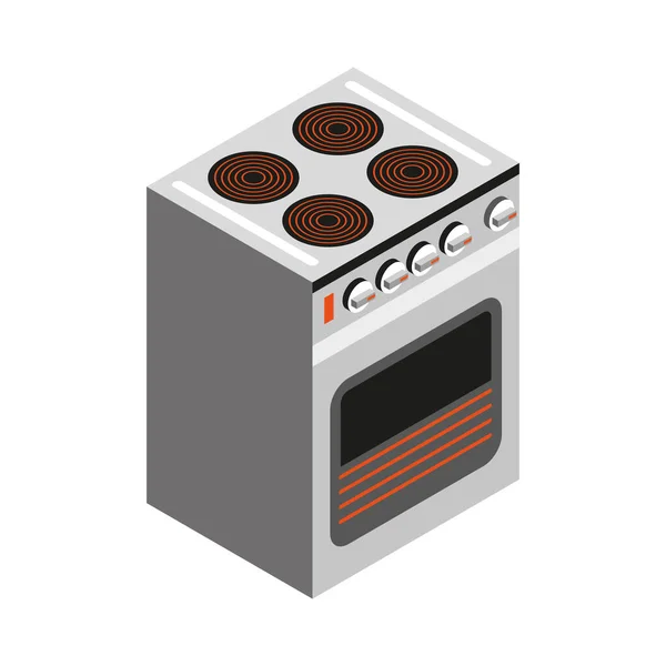 Icono Cocina Inducción Isométrica Vector Ilustración — Vector de stock