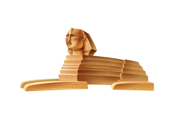 Rajzfilm Ősi Egyiptomi Szfinx Fehér Háttér Vektor Illusztráció — Stock Vector