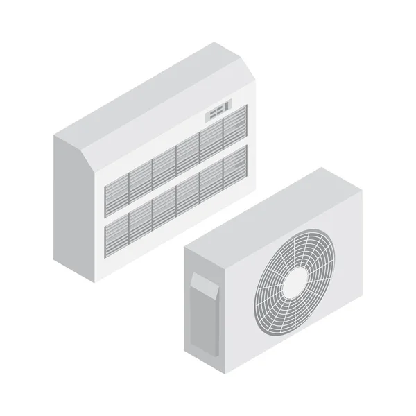 Isometrische Wand Split Klimaanlage Symbol Isoliert Vektor Illustration — Stockvektor
