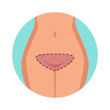 Bikini saç temizleme işlemi düz ikon vektör çizimi