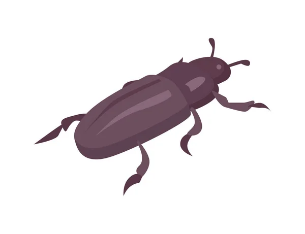 Black Bug Isometric Icon White Background Vector Illustration — Stock Vector