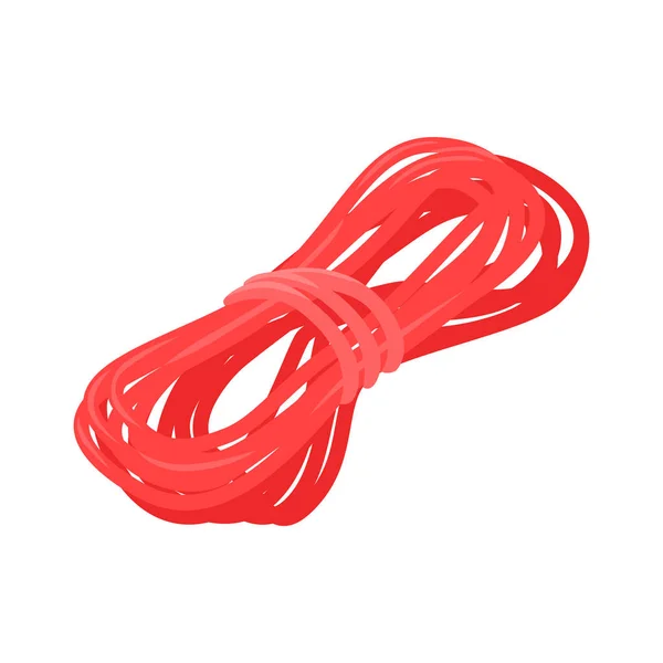 Rotes Seil Oder Drahtbündel Isometrisches Symbol Vektor Illustration — Stockvektor