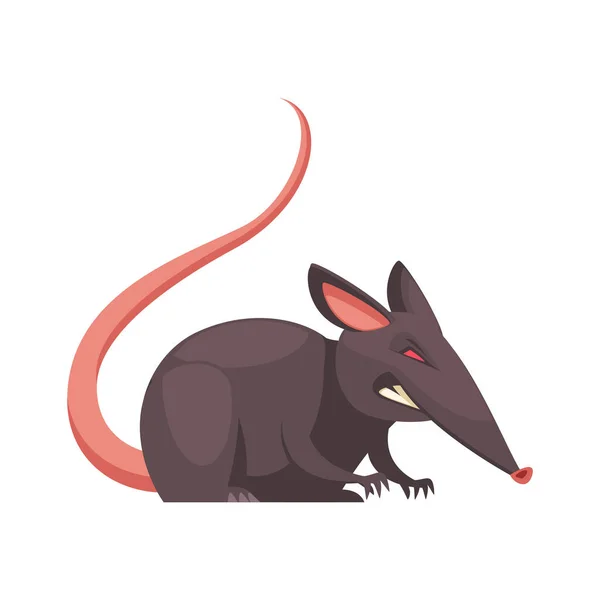 Rat Colère Avec Des Yeux Rouges Sur Fond Blanc Illustration — Image vectorielle