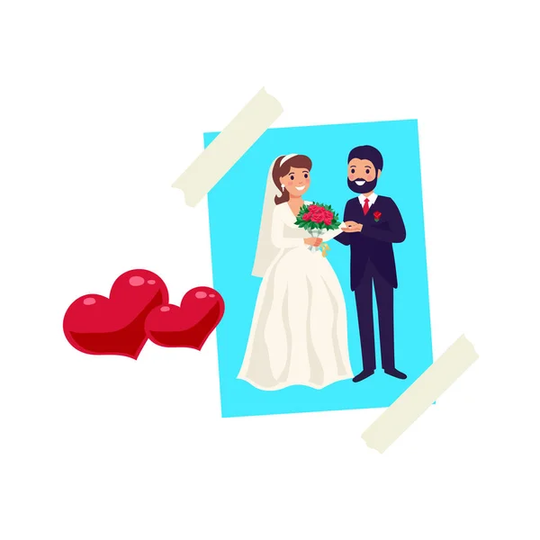 Dream Vision Board Wedding Goal Sticker Flat Icon Vector Illustration — 스톡 벡터