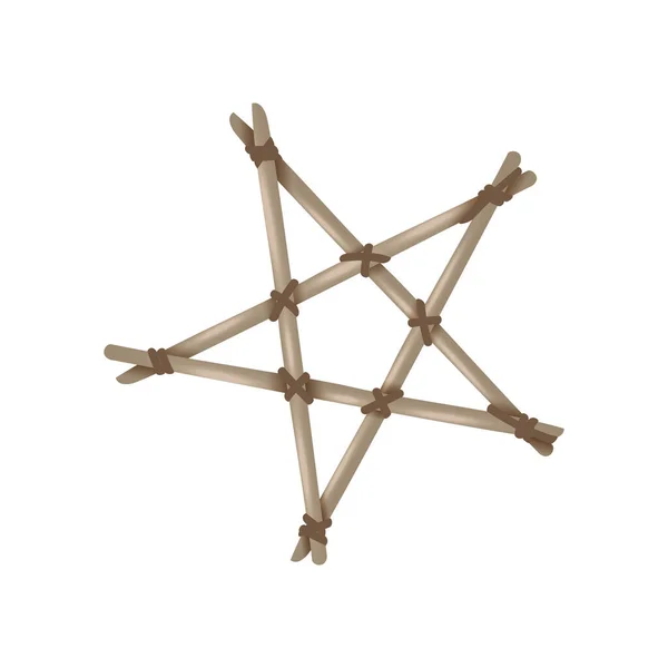 Realistic Handmade Voodoo Occult Pentagram Star Vector Illustration — Stock Vector