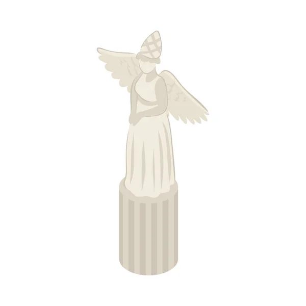 アイソメトリックホワイト大理石宗教記念碑アイコン3Dベクトルイラスト — ストックベクタ