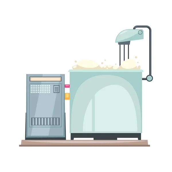 Milk Production Icon Flat Style Factory Equipment Vector Illustration — Stock Vector